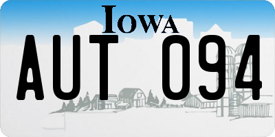 IA license plate AUT094