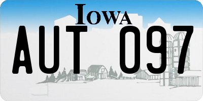 IA license plate AUT097