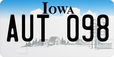 IA license plate AUT098