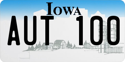 IA license plate AUT100