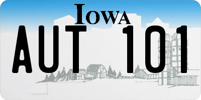 IA license plate AUT101