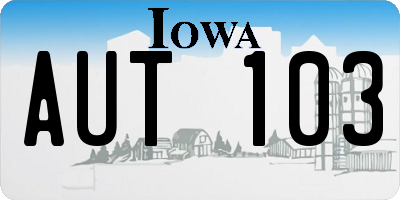 IA license plate AUT103