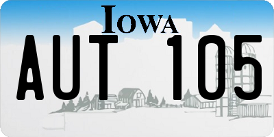 IA license plate AUT105