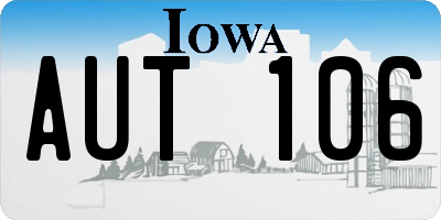 IA license plate AUT106