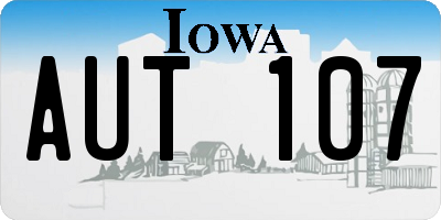 IA license plate AUT107