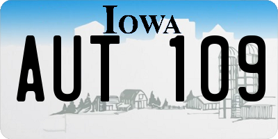 IA license plate AUT109