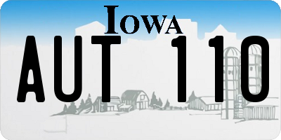 IA license plate AUT110