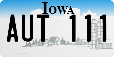 IA license plate AUT111