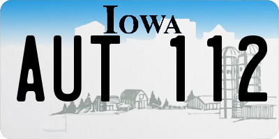 IA license plate AUT112
