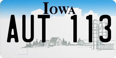 IA license plate AUT113