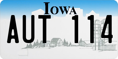 IA license plate AUT114