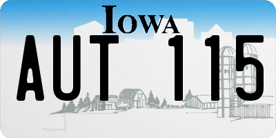 IA license plate AUT115
