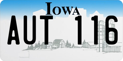 IA license plate AUT116