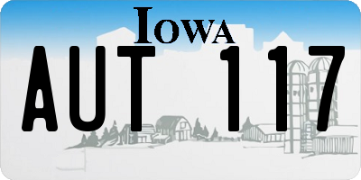 IA license plate AUT117