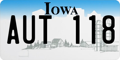 IA license plate AUT118