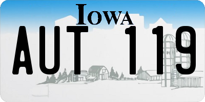 IA license plate AUT119