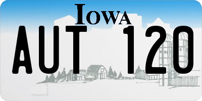 IA license plate AUT120