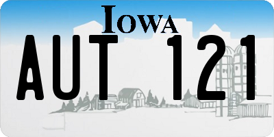 IA license plate AUT121