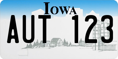 IA license plate AUT123
