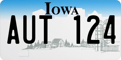IA license plate AUT124
