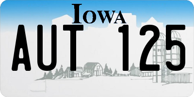 IA license plate AUT125