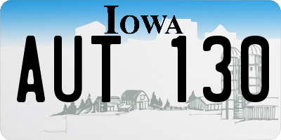 IA license plate AUT130