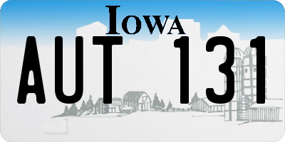 IA license plate AUT131