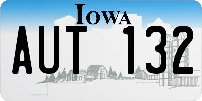 IA license plate AUT132
