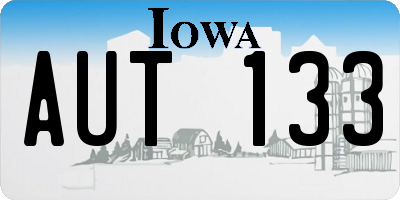IA license plate AUT133