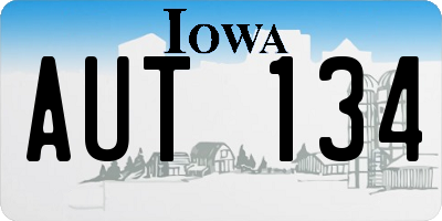 IA license plate AUT134