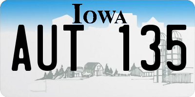 IA license plate AUT135