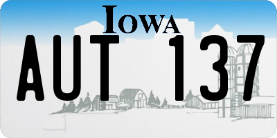 IA license plate AUT137