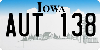 IA license plate AUT138