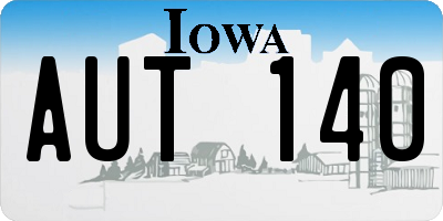 IA license plate AUT140