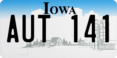 IA license plate AUT141