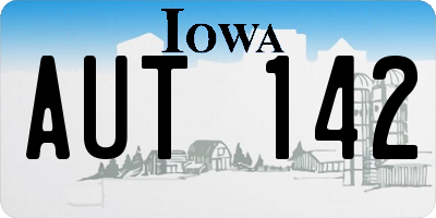 IA license plate AUT142