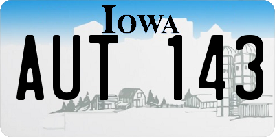 IA license plate AUT143