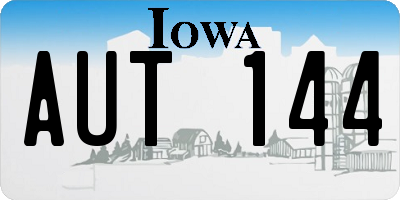IA license plate AUT144
