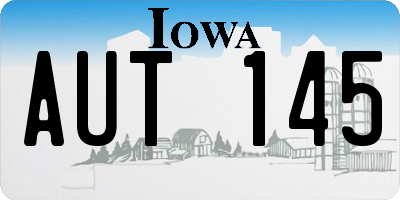 IA license plate AUT145