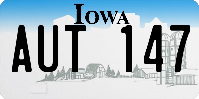 IA license plate AUT147