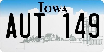IA license plate AUT149