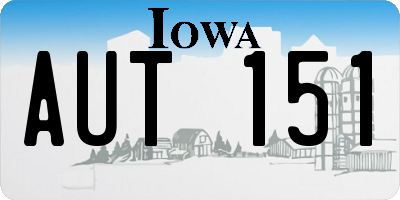IA license plate AUT151