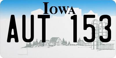 IA license plate AUT153