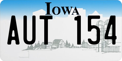 IA license plate AUT154