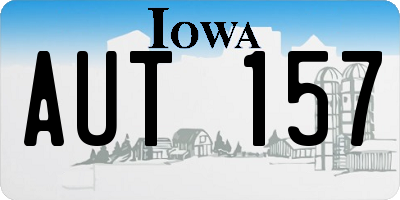 IA license plate AUT157
