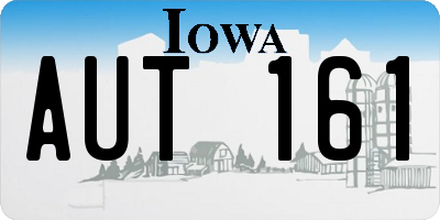 IA license plate AUT161