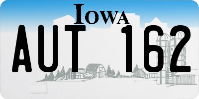 IA license plate AUT162