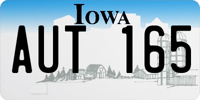 IA license plate AUT165