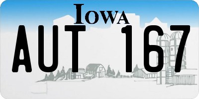 IA license plate AUT167