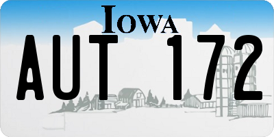 IA license plate AUT172
